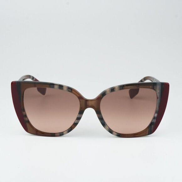 NEW Burberry BE4393 MERYL 405413 Check Bordeaux Gradient Women Sunglasses - Picture 3 of 10